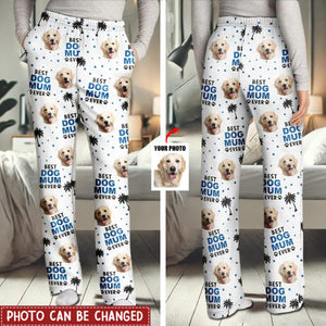 Custom Photo Best Dog Cat Dad Mom Ever - Personalized Pajama Pants