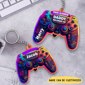 This Gamer Belongs To - Personalized Acrylic Keychain, Gifts For Dad