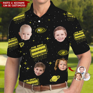 The Best Dad In The Galaxy - Personalized Photo Polo Shirt