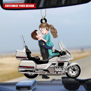 Enjoy The Ride - Biker Couples -  Personalized Acrylic Car Ornament