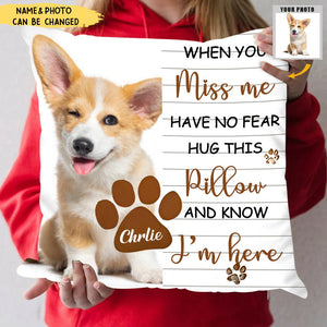 Custom Pet Memorial Pillow with Dog Portrait Personalized Sympathy Gift for Loss of Pet