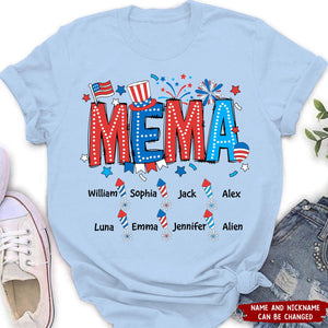 4th of July Grandma Mama Mimi Personalized T-shirt