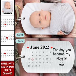 The Day You Became My Mommy/ Daddy Custom Photo Stainless Steel Keychain