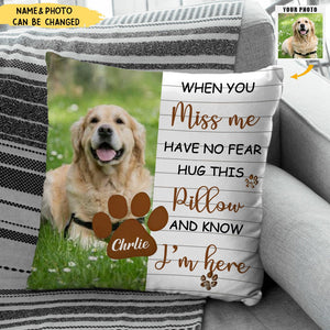 Custom Pet Memorial Pillow with Dog Portrait Personalized Sympathy Gift for Loss of Pet