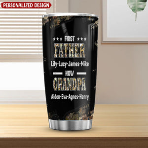 First Dad Now Papa 3D Inflated Print Steel Tumbler