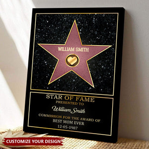 Mom Star Of Fame - Family Personalized Poster,Mother's Day Gift