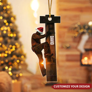 Lineman Christmas Ornament - Personalized Xmas Tree Ornament