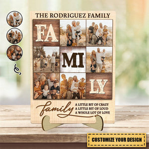 Custom Photo A Whole Lot Of Love - Gift For Family - Personalized 2-Layered Wooden Plaque With Stand