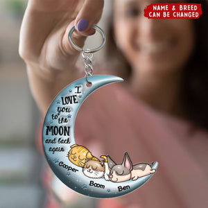 Cute Sleeping Cat Personalized Acrylic Keychain, Gift For Cat Lovers