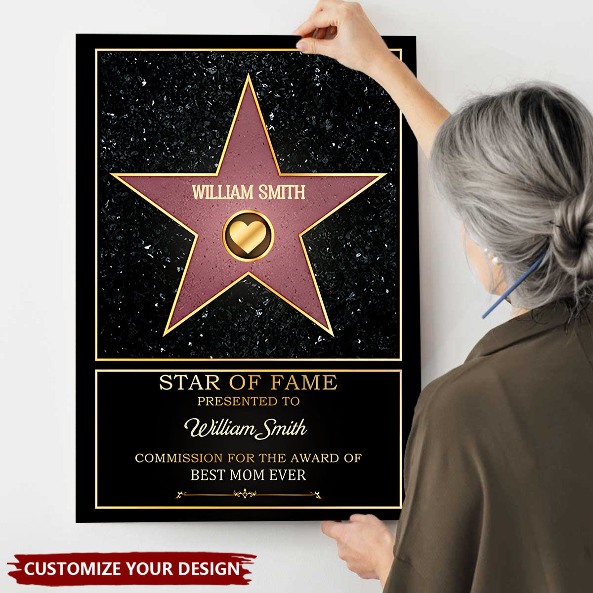 Mom Star Of Fame - Family Personalized Poster,Mother's Day Gift