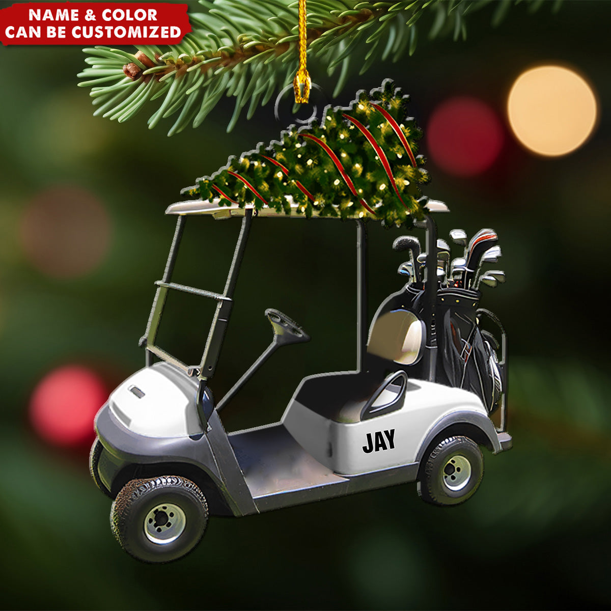 Riding Golf Personalized Christmas Ornament, Gifts For Golfer