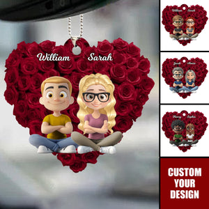 Love Rose Couple - Personalized Acrylic Ornament