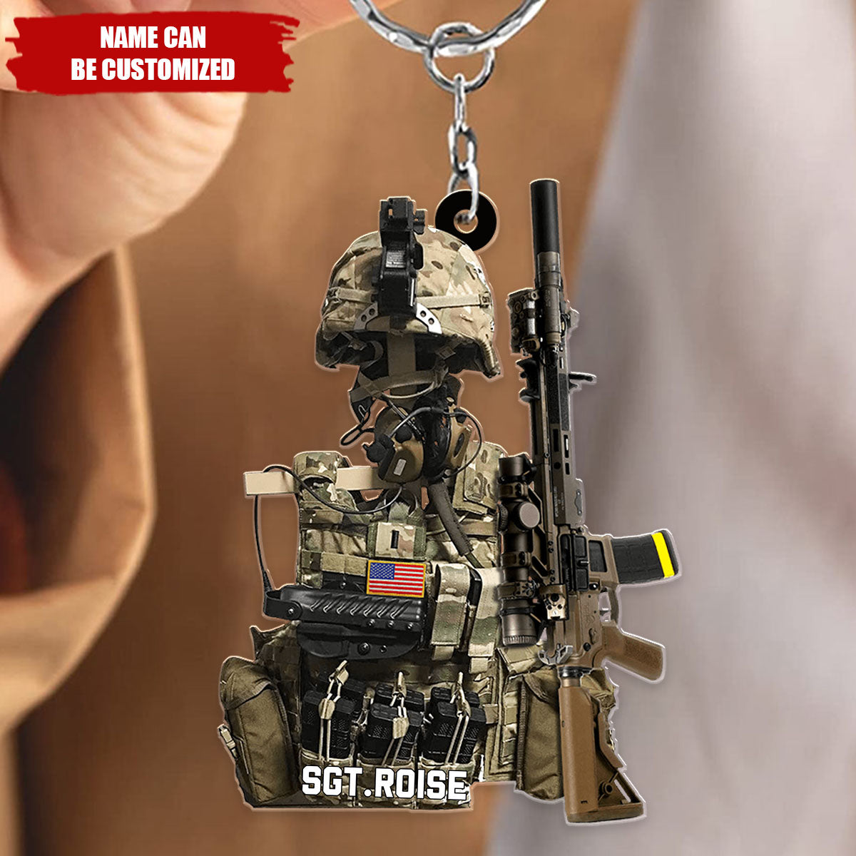 BattleReady Tactical Gear Stand Personalized Keychain, Gift For Military Veteran