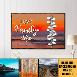 Personalized Crossroads Family Name Poster