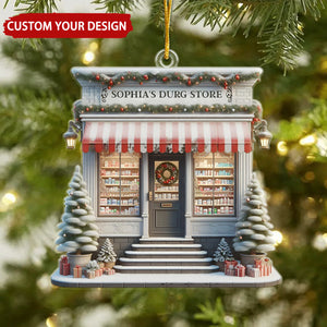 Drug Store Personalized Christmas Ornament, Gift For Pharmacist