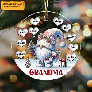 Personalized Grandma White Dwarf Acrylic Circle Ornament