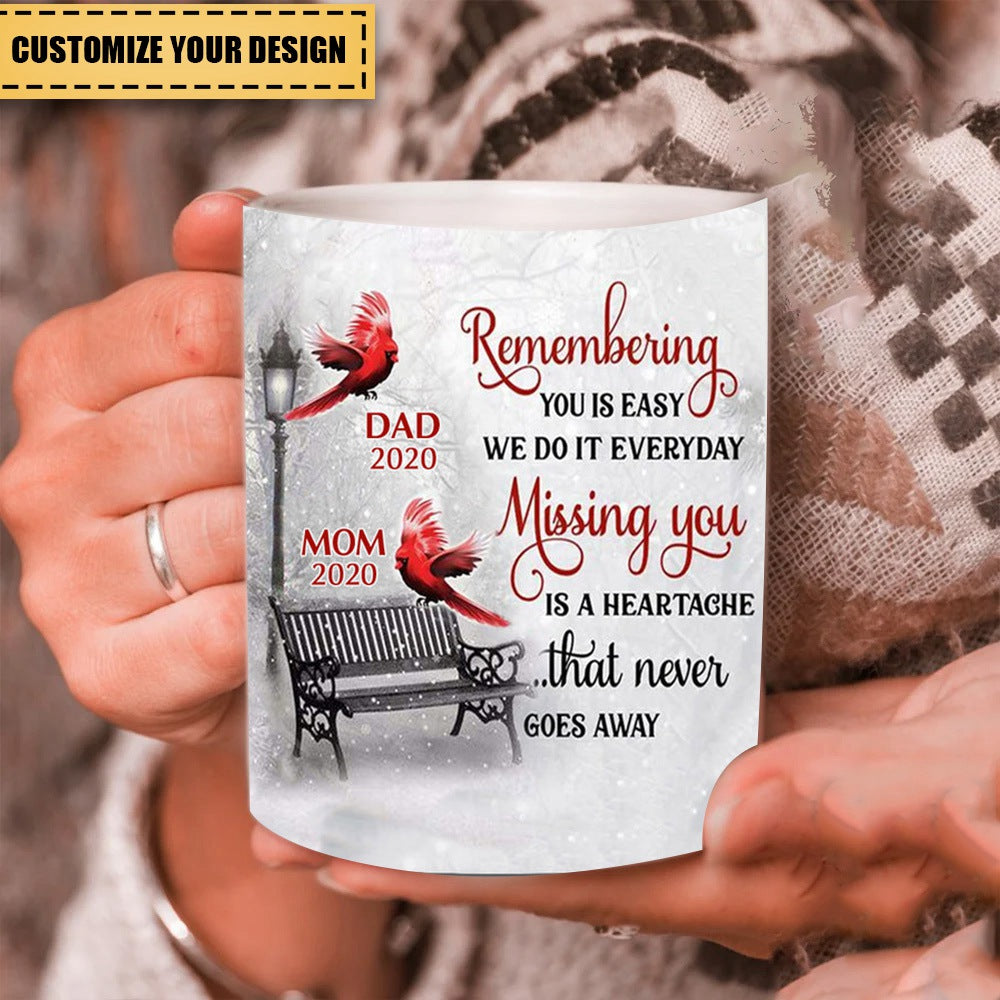 Personalized Cardinal Winter Memorial Mug