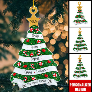 Our Warmth & Happiness - Family Personalized Ornament - Acrylic Christmas Tree Shaped