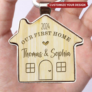 Our First Home - Couple Personalised House Warming Keychain