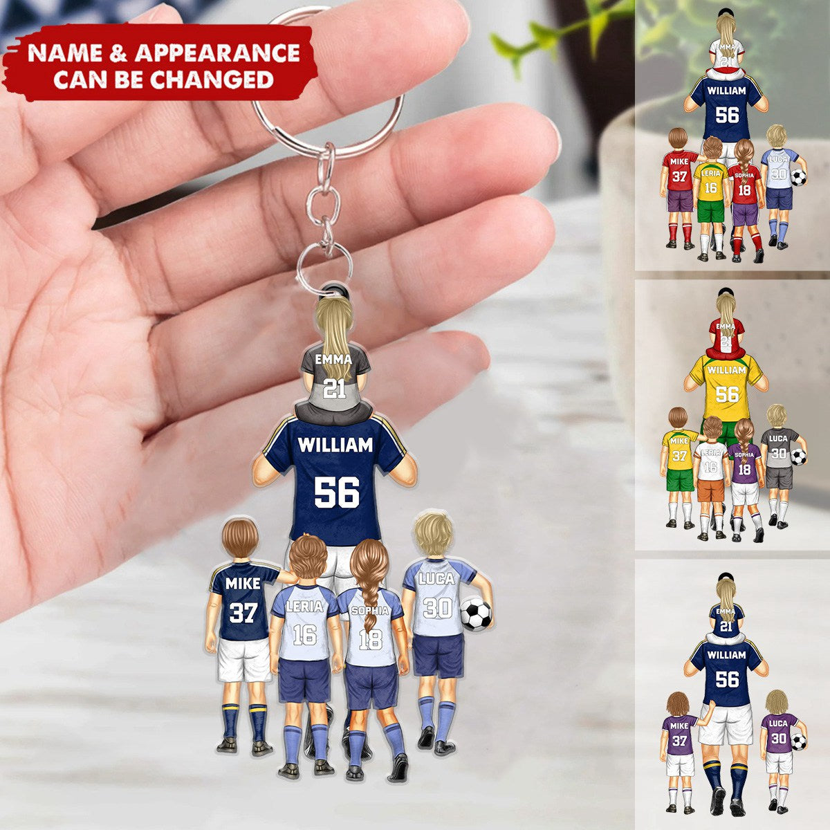 Personalized Soccer Player Birthday's Gift Dad & Kids Acrylic Keychain