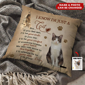 Personalized Cat Pillow - Upload Photo - Gift Idea For Cat Lover - I'lI Always Be By Your Side