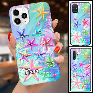 Summer Vibe Beach Colorful Starfish Grandma Auntie Mom Kids Personalized Phone Case