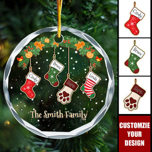 Family Is The Best Part Of Christmas - Family Personalized Circle Glass Ornament