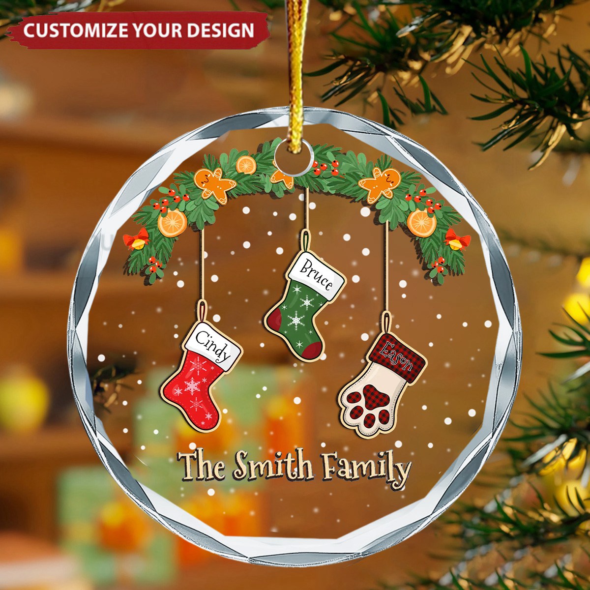 Family Is The Best Part Of Christmas - Family Personalized Circle Glass Ornament