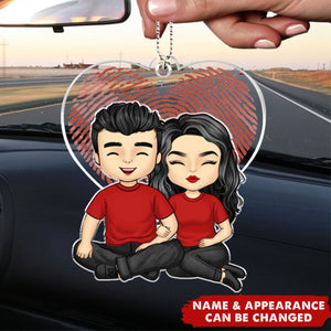 I'm Thankful To Have You In My Life - Couple Personalized Custom Heart Shaped Car Ornament - Gift For Husband Wife, Anniversary