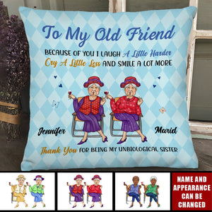 Personalized Old Friends Smile A Lot More Pillow