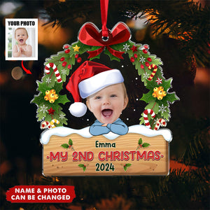 My 1st Christmas - Personalized Babys Photo First Christmas Ornament