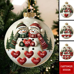 Grandma And Grandpa Merry Christmas - Personalized Acrylic Ornament