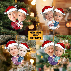 Grandma Grandkid Christmas - Personalized Acrylic Photo Ornament