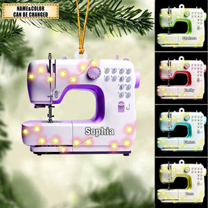 Personalized Sewing Machine Christmas Ornament for Sewing Lovers