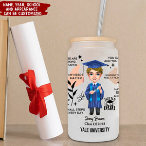 Class Of 2024 Doll Graduation Daily Reminders Personalized Glass Tumbler