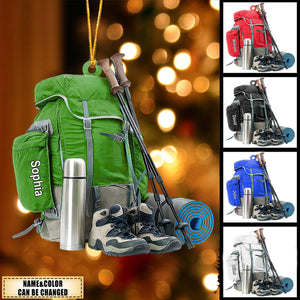 Personalized Hiking Bag Christmas Acrylic Ornament