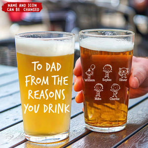 From The Reasons You Drink Father's Day Gifts For Dad - Personalized Beer Glass