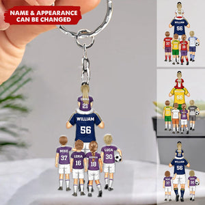 Personalized Soccer Player Birthday's Gift Dad & Kids Acrylic Keychain