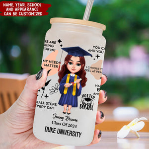 Class Of 2024 Doll Graduation Daily Reminders Personalized Glass Tumbler