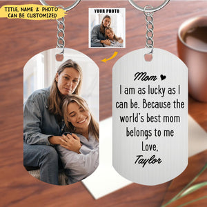 World's Best Mom - Personalized Photo Stainless Steel Keychain