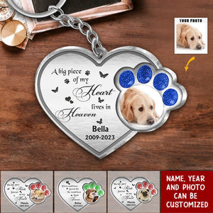 Personalized Photo Memorial Heart Aluminum Keychain - Memorial Gift Idea For Pet Lover