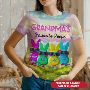 Personalized Gift Grandma's Favorite All-over Print T Shirt,Easter Gift