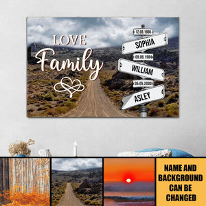 Personalized Crossroads Family Name Poster