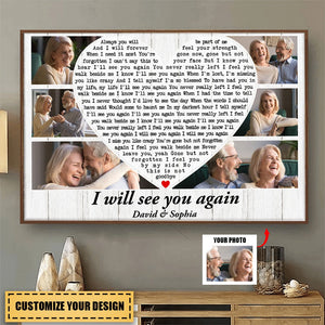 I Will See You Again, Custom Couple Photo Canvas Print, Gift For Couple, Memorial Gifts