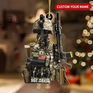 BattleReady Tactical Gear Stand Personalized Christmas Ornament, Gift For Military Veteran