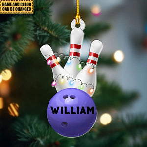 Personalized Bowling Ball Ornaments, Gifts Sports Christmas Ornaments, Gifts For Bowling Lover