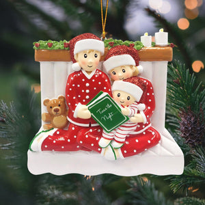 Story Time Family Ornament -  Personalized Christmas Ornament