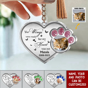 Personalized Photo Memorial Heart Aluminum Keychain - Memorial Gift Idea For Pet Lover