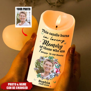 This Candle Burns In Loving Memory - Memorial Personalized Photo LED Candle