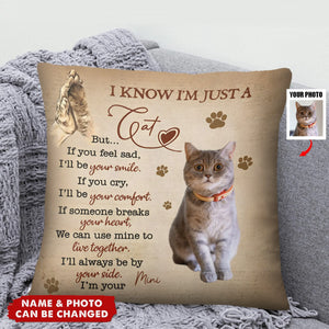 Personalized Cat Pillow - Upload Photo - Gift Idea For Cat Lover - I'lI Always Be By Your Side